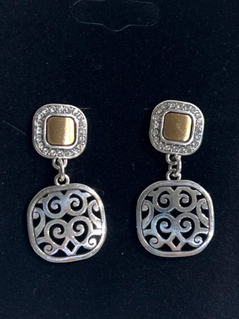 Brighton Shadow Play two-tone dangle earrings